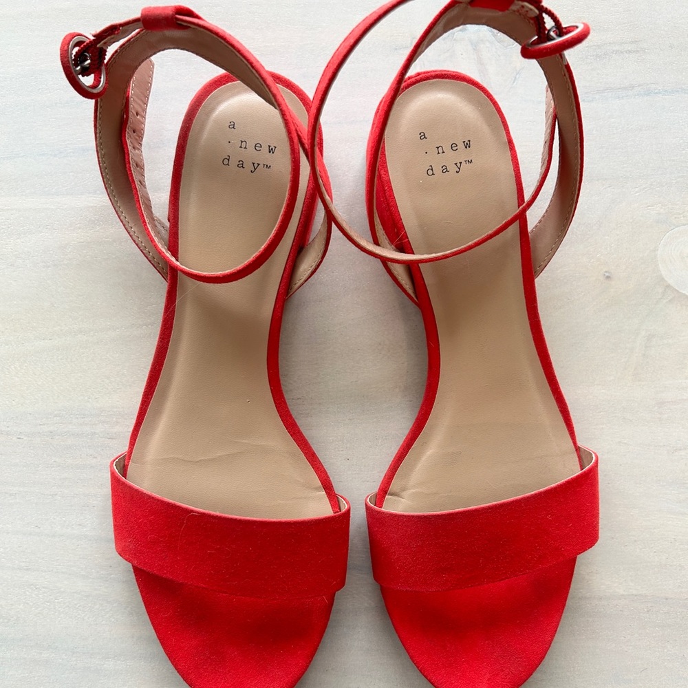 a new day red sandals